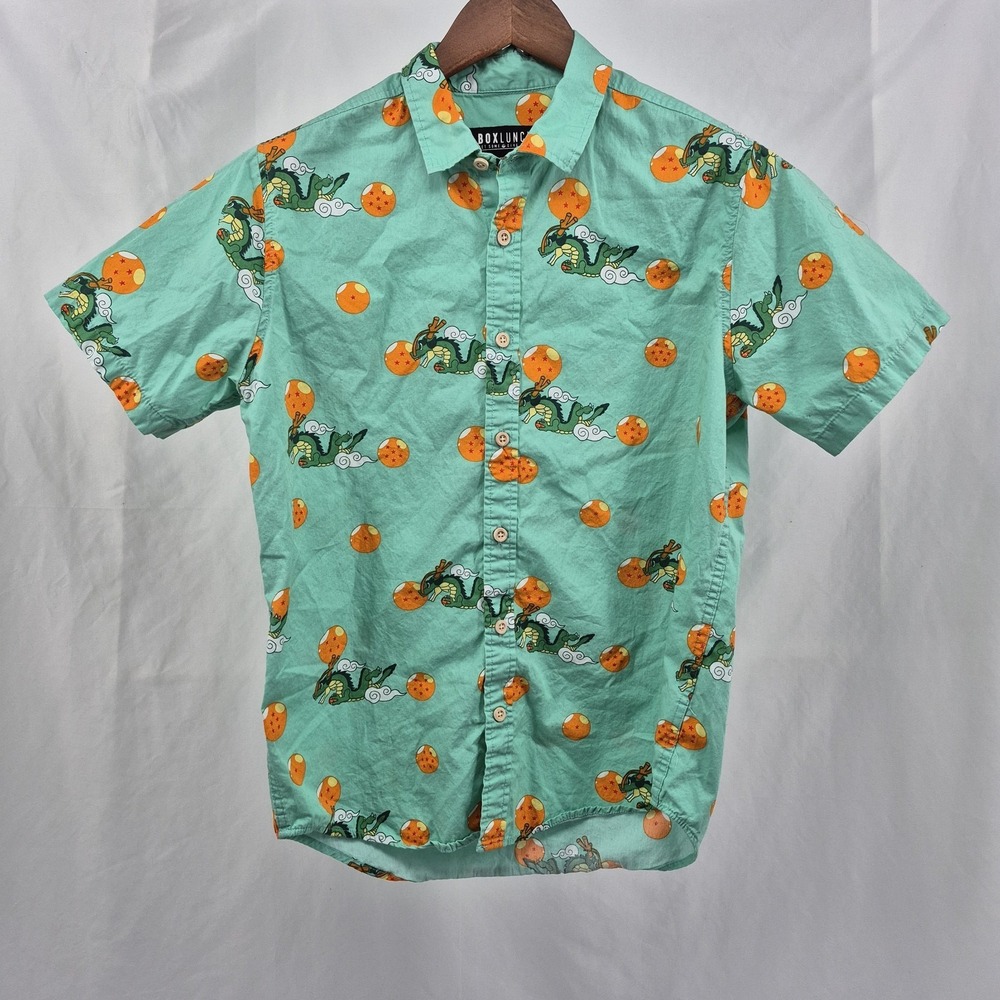 Box Lunch Dragon Ball Z Button Up Shirt Sleeve Shirt Mens Size Medium Anime DBZ - Picture 2 of 8